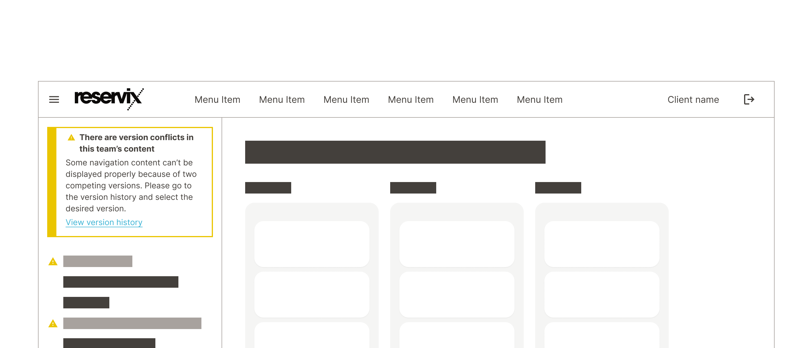 Place section messages near the affected content.